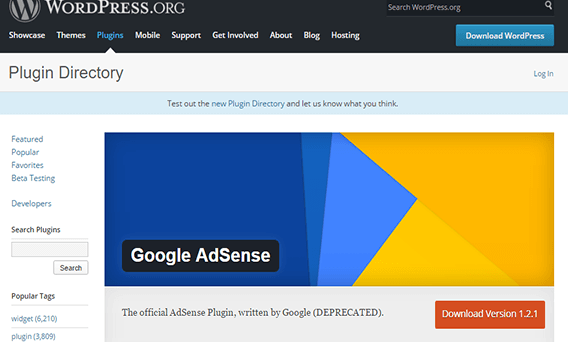 El Plugin de AdSense ya no está disponible mayo